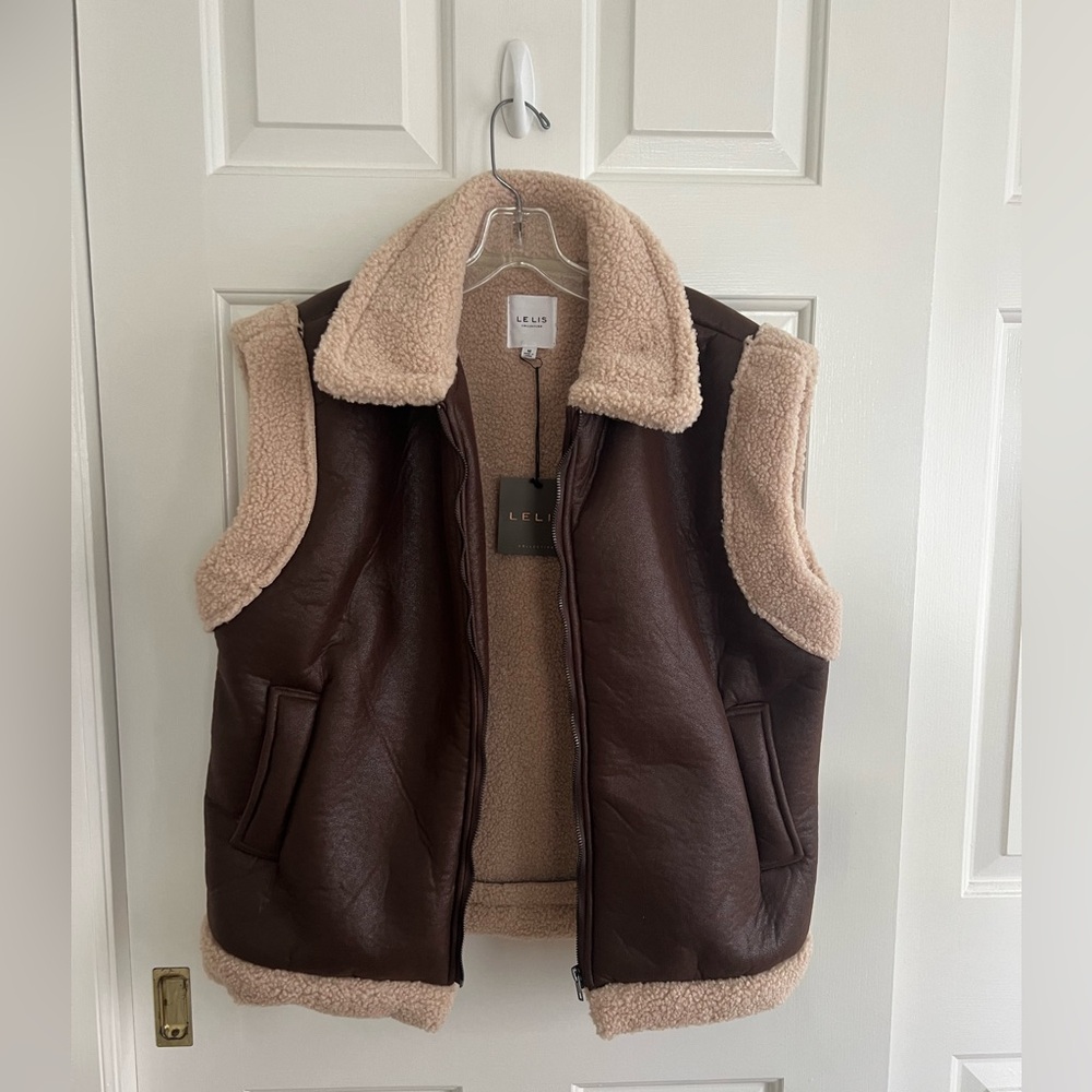 Le Lis Brown and Cream Vest